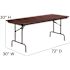 Carnegy Avenue Floyd 72 in.L Rectangle Mahogany Wood Top Folding Banquet Tables