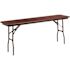 Brown Frankie 6 ft. Mahogany Melamine Laminate Folding Training and Event Table, Rectangular Folding Training Table