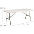 Carnegy Avenue 72 in. Granite White Plastic Tabletop Metal Frame Folding Table