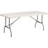 Carnegy Avenue 72 in. Granite White Plastic Tabletop Metal Frame Folding Table