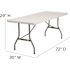 Carnegy Avenue Kathryn 72 in. L Rectangle Granite White Top White Plastic Event and Party Folding Utility Tables