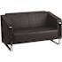 Carnegy Avenue 54 in. Black Faux Leather 2-Seater Loveseat with Stainless Steel Frame