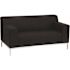 Carnegy Avenue 56 in. Black Faux Leather 2-Seat Loveseat with Square Arms