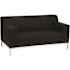 Carnegy Avenue 58 in. Black Faux Leather 2-Seat Loveseat with Square Arms
