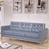 Carnegy Avenue 80 in. Gray Faux Leather 3-Seater Bridgewater Sofa with Removable Cushions