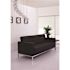 Carnegy Avenue 80 in. W Square Arm Black Faux Leather 3-Seater Bridgewater Sofa with Removable Cushions in Black