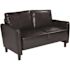 Carnegy Avenue 57.5 in. Brown Faux Leather 2-Seater Loveseat with Square Arms