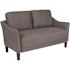 Carnegy Avenue 58 in. Dark Gray Fabric Cotton 2-Seat Loveseat with Square Arms