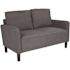 Carnegy Avenue 55.3 in. Dark Gray Cotton 2-Seater Loveseat with Square Arms