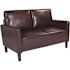 Carnegy Avenue 55.3 in. Brown Faux Leather 2-Seater Loveseat with Square Arms