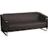 Carnegy Avenue 76 in. Black Faux Leather 3-Seater Bridgewater Sofa with Stainless Steel Frame