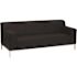 Carnegy Avenue 75 in. Square Arm 3-Seater Sofa in Black