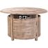 Fire Sense Thatcher 42 in. x 24 in. Round Aluminum Propane Fire Pit Table in Driftwood