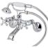 Kingston Brass Wall-Mount Adjustable Centers 3-Handle Claw Foot Tub Faucet with Hand Shower in Chrome
