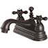 Kingston Brass Restoration 4 in. Centerset 2-Handle Bathroom Faucet in Matte Black