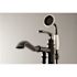 Kingston Brass Traditional Single-Handle Floor-Mount Roman Tub Faucet with Hand Shower in Matte Black