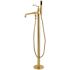 Kingston Brass Country Single-Handle Freestanding Claw Foot Tub Faucets with Hand Shower in Brushed Brass