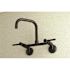 Kingston Brass Adjustable Center 2-Handle Wall-Mount Standard Kitchen Faucet in Matte Black