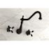 Kingston Brass Heritage 2-Handle Wall Mount Roman Tub Faucet in Matte Black