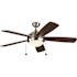 Discus Classic 52 in. Modern Integrated LED Indoor Brushed Steel Ceiling Fan with Silver Blades and 3000K Light Kit