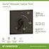 Symmons Duro 1-Handle Wall-Mounted Valve Trim Kit with Volume Control in Matte Black (Valve not Included)