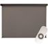 SeaSun Morro Bay Grey Motorized Outdoor Patio Roller Shade with Valance 72 in. W x 96 in. L