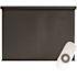 SeaSun Moonstone Dark Brown Motorized Outdoor Patio Roller Shade with Valance 48 in. W x 96 in. L