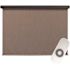 SeaSun Sea Cliff Light and Dark Brown Motorized Outdoor Patio Roller Shade with Valance 48 in. W x 96 in. L