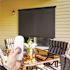 SeaSun Tide Pool Grey and Black Motorized Outdoor Patio Roller Shade with Valance 72 in. W x 96 in. L