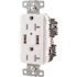HUBBELL WIRING 20 Amp Tamper Resistant USB Charger Duplex Receptacle Outlet, White