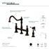 Kingston Brass Restoration 2-Handle Bridge Kitchen Faucet with Side Sprayer in Matte Black