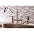 Kingston Brass Restoration 2-Handle Bridge Kitchen Faucet with Side Sprayer in Brushed Nickel