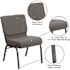 Carnegy Avenue Fabric Stackable Church Chair in Gray