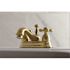 Kingston Brass Restoration 4 in. Centerset 2-Handle Bathroom Faucet in Brushed Brass