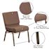 Carnegy Avenue Fabric Stackable Church Chair in Brown