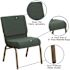 Carnegy Avenue Fabric Stackable Church Chair in Hunter Green