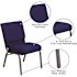 Carnegy Avenue Fabric Stackable Church Chair in Navy Blue
