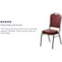 Carnegy Avenue Hercules Vinyl Crown Back Ergonomic Banquet Chair in Burgundy Vinyl/Silver Vein Frame