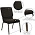 Carnegy Avenue Hercules Fabric 18.5 in. W Stacking Ergonomic Church Chair in Black Dot Patterned