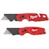Milwaukee FASTBACK Folding Utility Knife and Compact Folding Utility Knife with Blade Storage and Gut Hook (2-Piece)