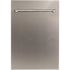 ZLINE Kitchen and Bath 18 in. Top Control 6-Cycle Compact Dishwasher with 2 Racks in Stainless Steel & Traditional Handle