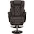Flash Furniture Wills Black Faux Leather Recliner with Ottoman with Swivel Chrome Base