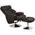 Flash Furniture Wills Black Faux Leather Recliner with Ottoman with Swivel Chrome Base