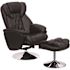 Flash Furniture Wills Black Faux Leather Recliner with Ottoman with Swivel Chrome Base