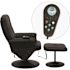 Flash Furniture Hall Black Faux Leather Swivel Massaging Heat Controlled Adjustable Recliner and Ottoman with Wrapped Base