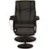 Flash Furniture Hall Black Faux Leather Swivel Massaging Heat Controlled Adjustable Recliner and Ottoman with Wrapped Base