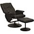 Flash Furniture Hall Black Faux Leather Swivel Massaging Heat Controlled Adjustable Recliner and Ottoman with Wrapped Base