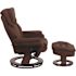 Flash Furniture Austin Brown Microfiber Fabric Swivel Recliner with Ottoman with Swivel Mahogany Wood Base