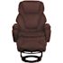 Flash Furniture Austin Brown Microfiber Fabric Swivel Recliner with Ottoman with Swivel Mahogany Wood Base