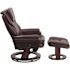 Flash Furniture Austin Brown LeatherSoft Faux Leather Swivel Recliner with Ottoman with Swivel Mahogany Wood Base